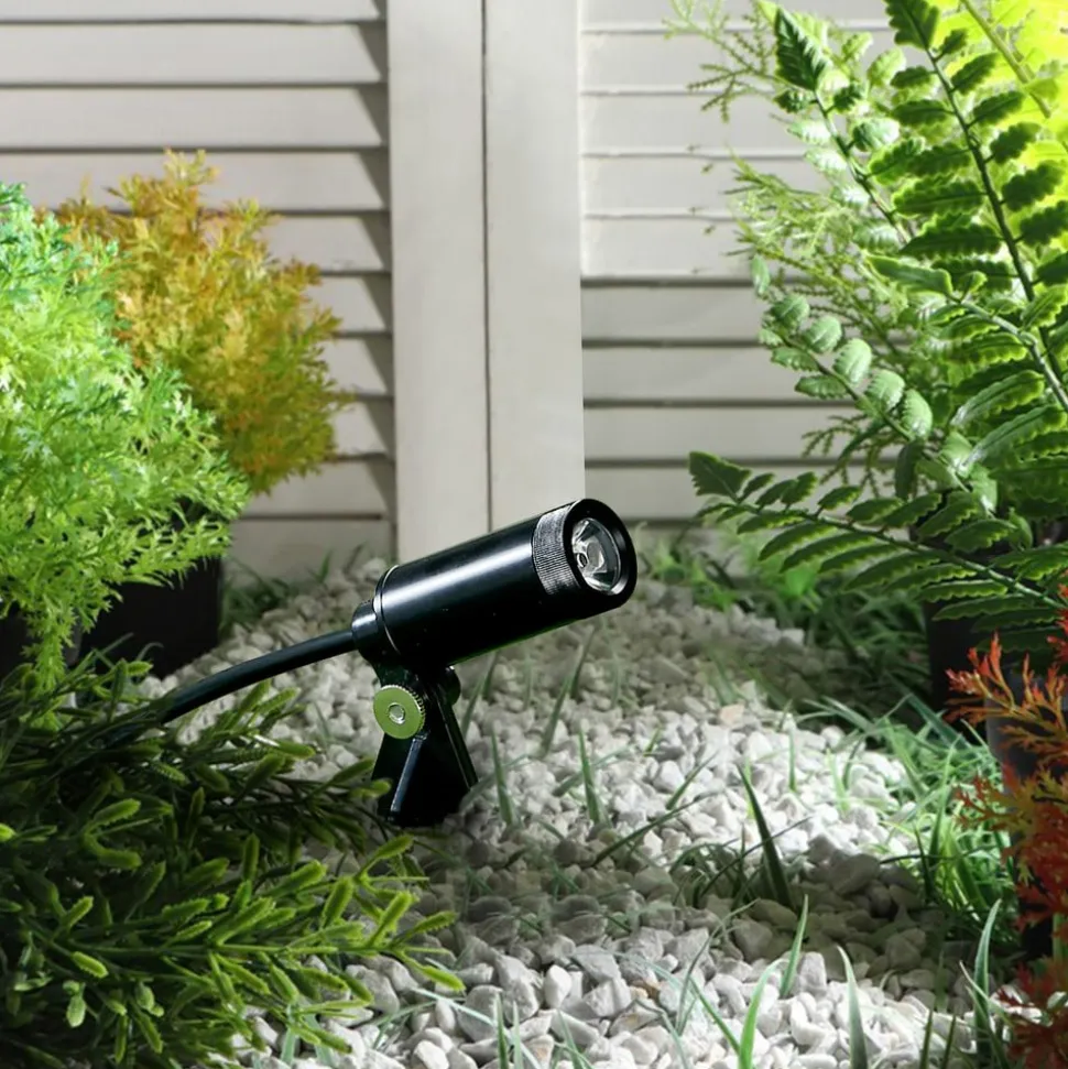Lindby Heath LED-lampe med jordspyd, 4 stk, sort