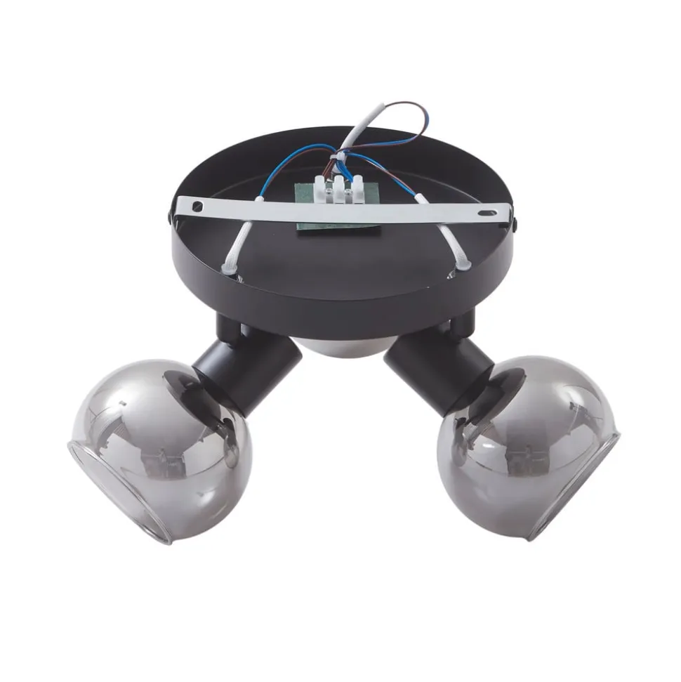 Lindby Hedvig loftlampe, rund, sort, 3 lyskilder.