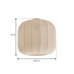 Lindby Helin loftlampe, beige, stof, Ø 35 cm