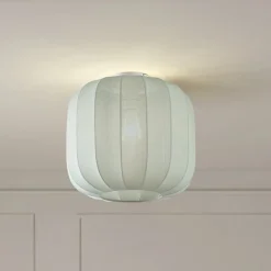 Lindby Helin loftlampe, blå, stof, Ø 35 cm