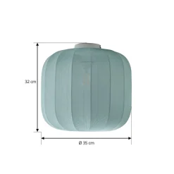Lindby Helin loftlampe, blå, stof, Ø 35 cm