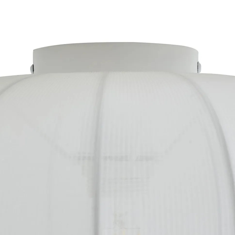 Lindby Helin loftlampe, hvid, stof, Ø 35 cm