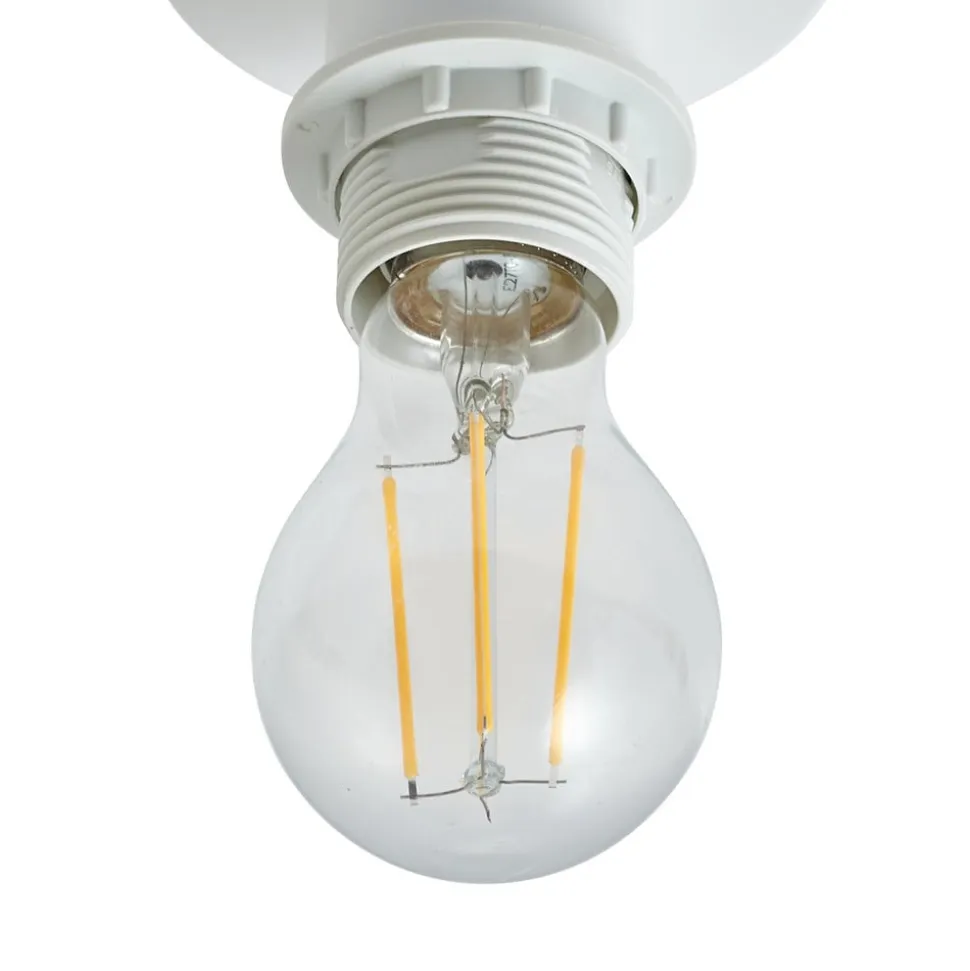 Lindby Helin loftlampe, hvid, stof, Ø 35 cm