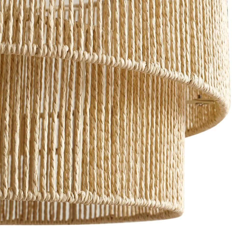 Lindby Hængelampe Anuva, Ø 45 cm, beige, papir, E27