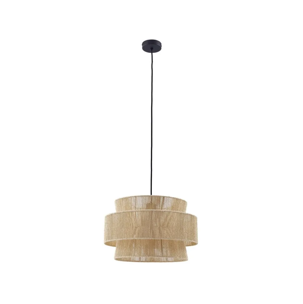 Lindby hængelampe Anuva, natur, papir, Ø 45 cm