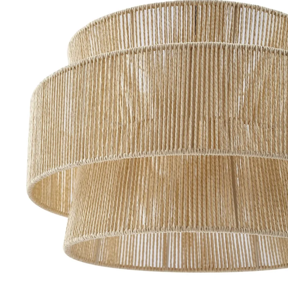 Lindby hængelampe Anuva, natur, papir, Ø 45 cm