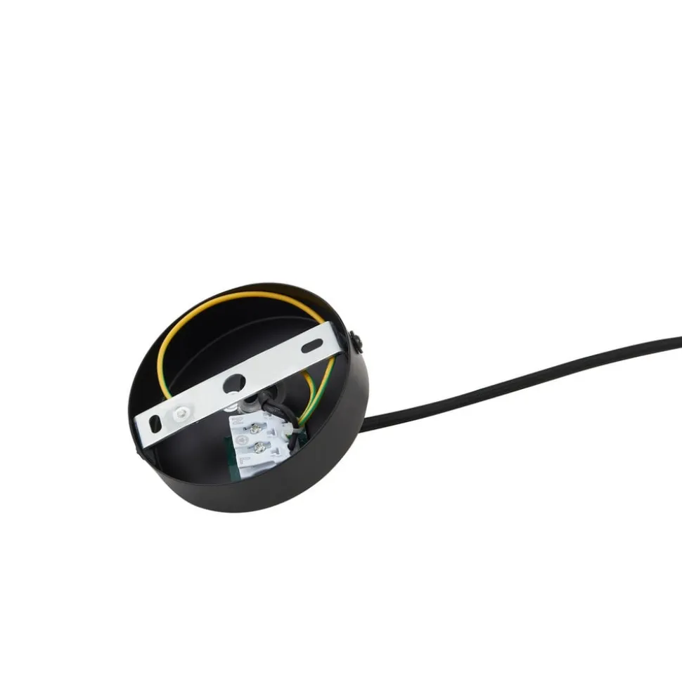 Lindby hængelampe Clarine, sort/hvid, Ø 50 cm, metal