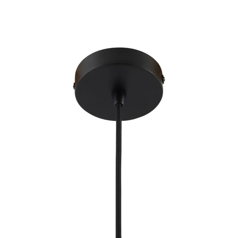 Lindby hængelampe Clarine, sort/hvid, Ø 50 cm, metal
