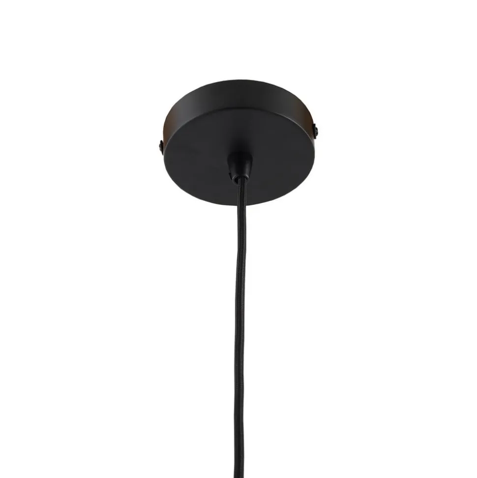 Lindby hængelampe Clarine, sort/hvid, Ø 32 cm, metal