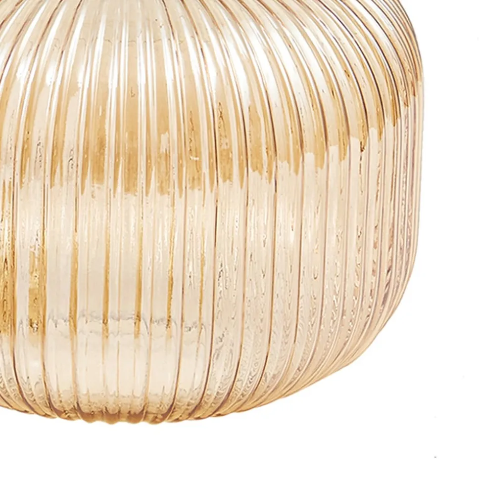 Lindby hængelampe Doroteo, 25 cm, 1 lyskilde, ravfarvet, glas