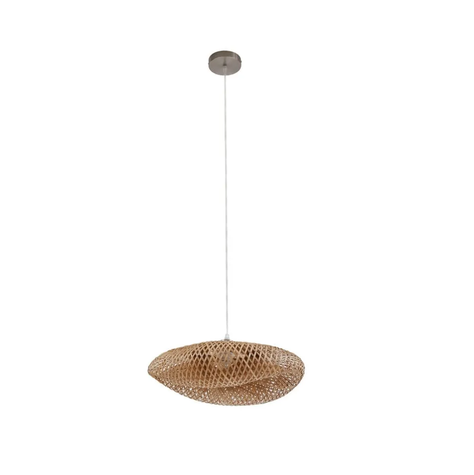 Lindby hængelampe Eleane, bambus, natur, Ø 50 cm