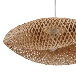 Lindby hængelampe Eleane, bambus, natur, Ø 50 cm