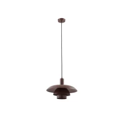 Lindby hængelampe Elorri, brun, metal, Ø 38 cm