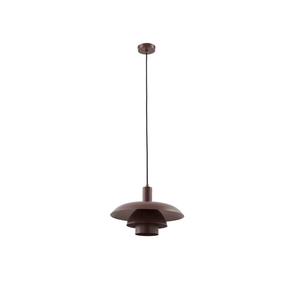 Lindby hængelampe Elorri, brun, metal, Ø 38 cm