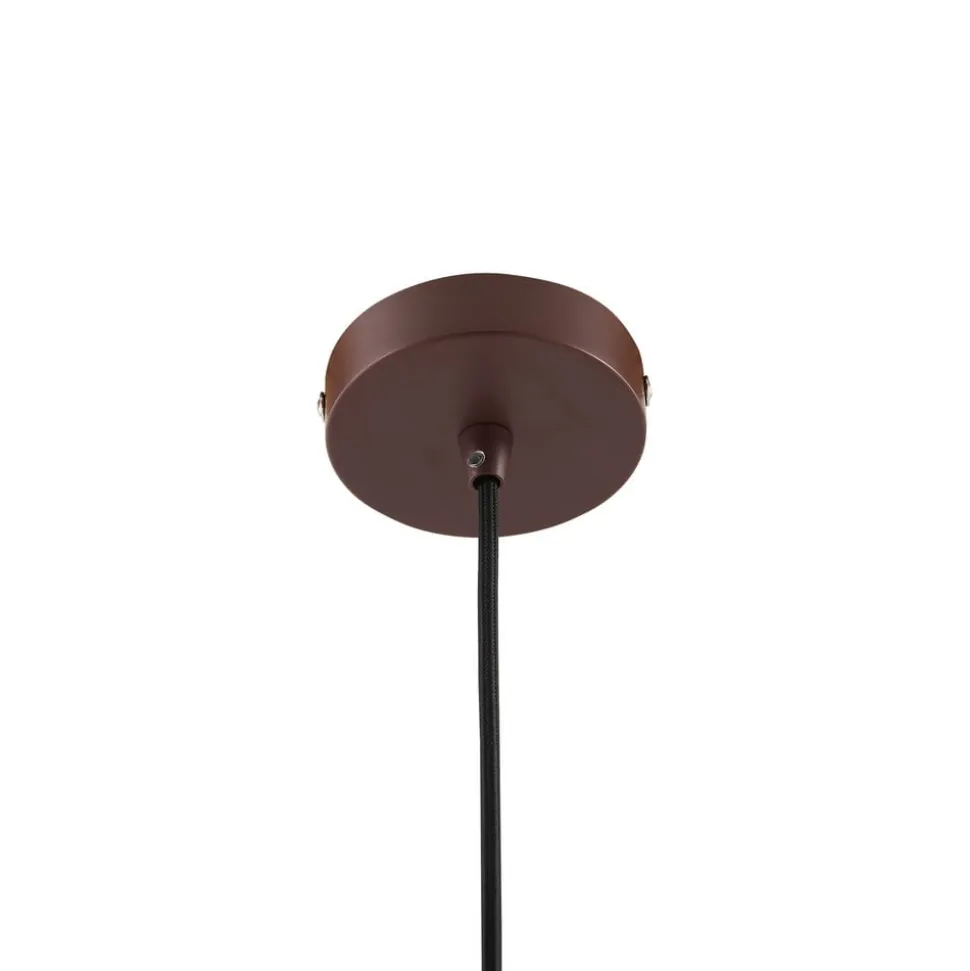 Lindby hængelampe Elorri, brun, metal, Ø 38 cm