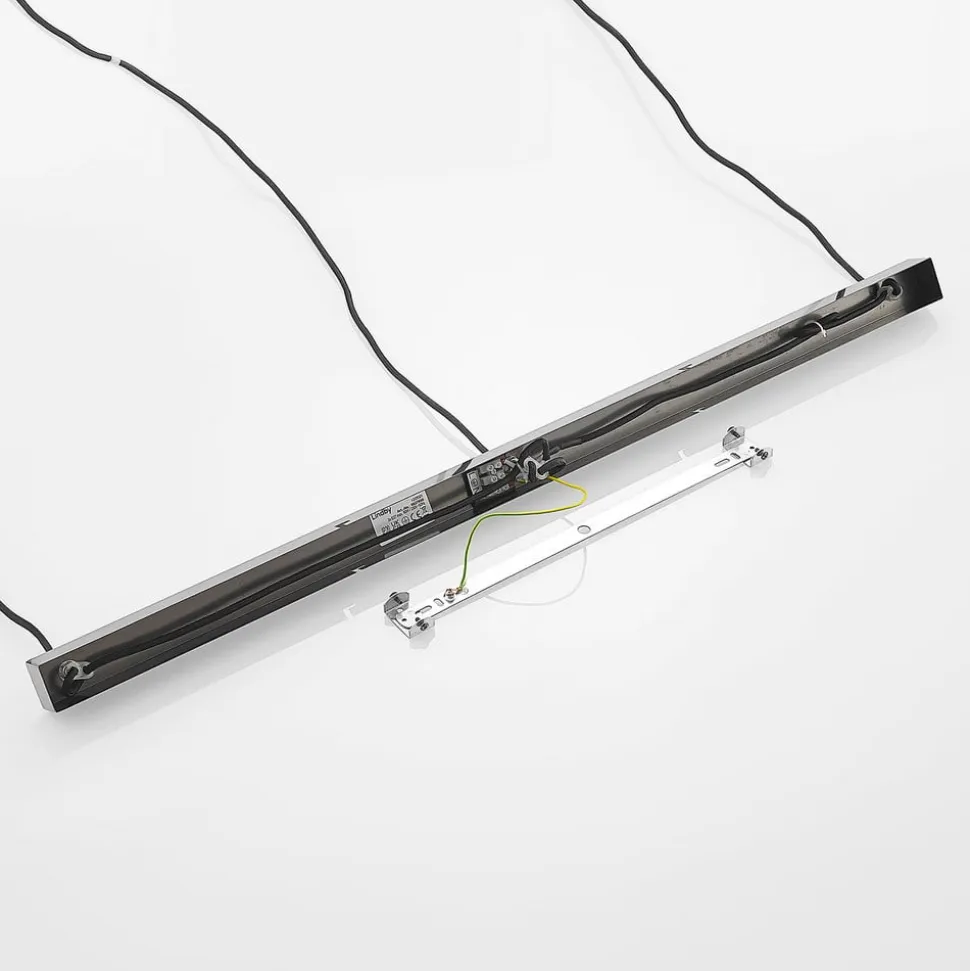 Lindby hængelampe Firano, 110 cm, 3 lyskilder, antracit, glas
