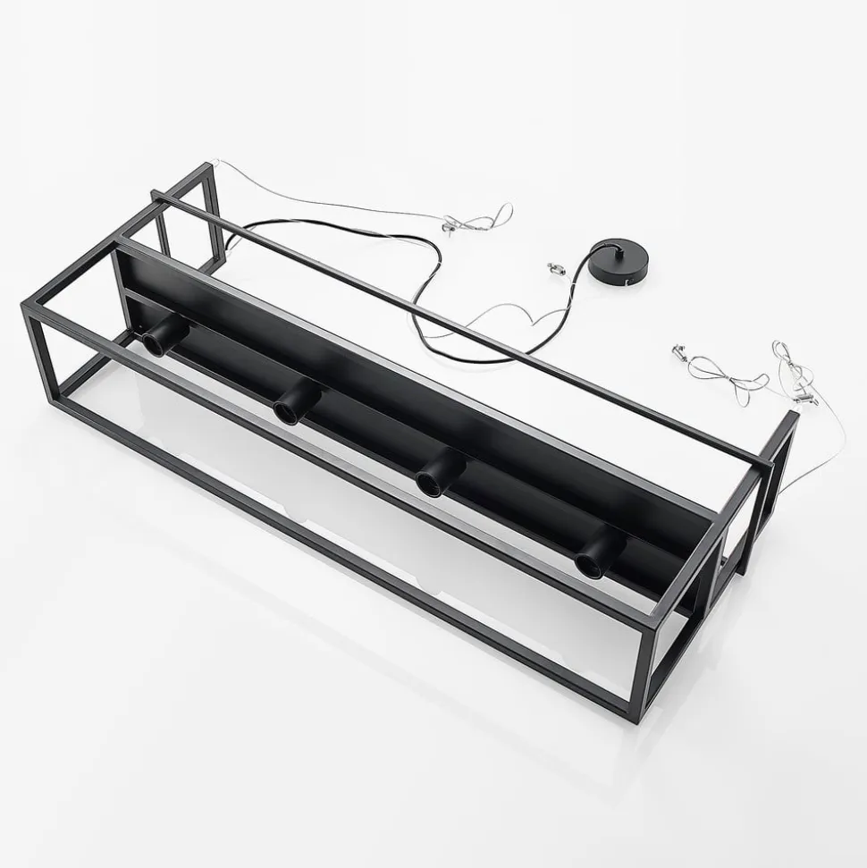 Lindby hængelampe Grisela, hylde, sort, metal, 120 cm