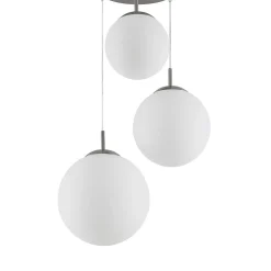 Lindby hængelampe Heleska, hvid, glas, 3 lyskilder, Ø 47cm