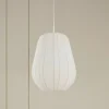Lindby hængelampe Helin, hvid, Ø 30 cm, stof