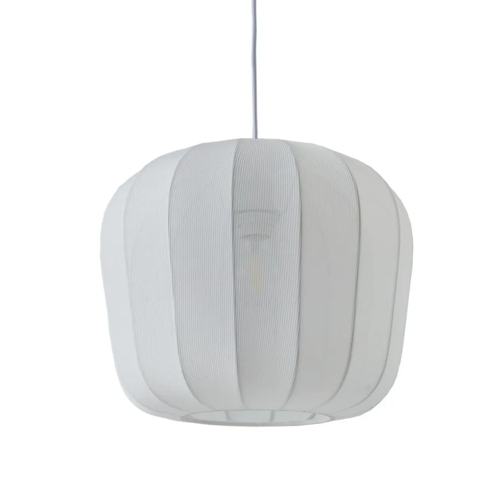 Lindby hængelampe Helin, hvid, Ø 35 cm, stof