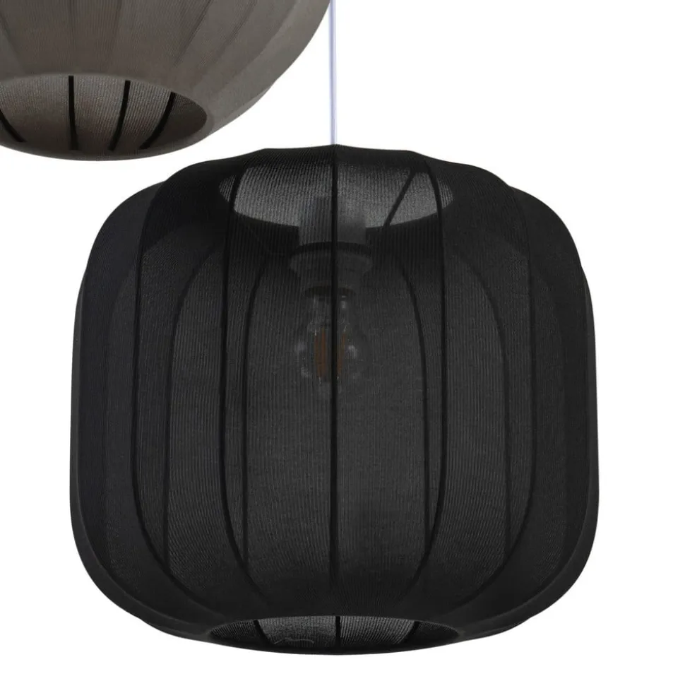 Lindby hængelampe Helin sort/hvid/grå, Ø 60 cm, 3 lyskilder