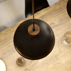 Lindby hængelampe Holgar, grå, 3 lyskilder, træ, metal, E27