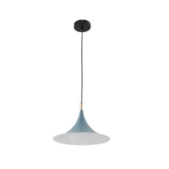 Lindby hængelampe Jarl, blå, metal, Ø 35 cm, G9