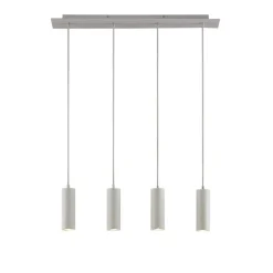 Lindby hængelampe Joffrey, 76 cm, hvid, 4 lyskilder, GU10