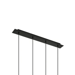 Lindby hængelampe Joffrey, 76 cm, sort, 4 lyskilder, GU10