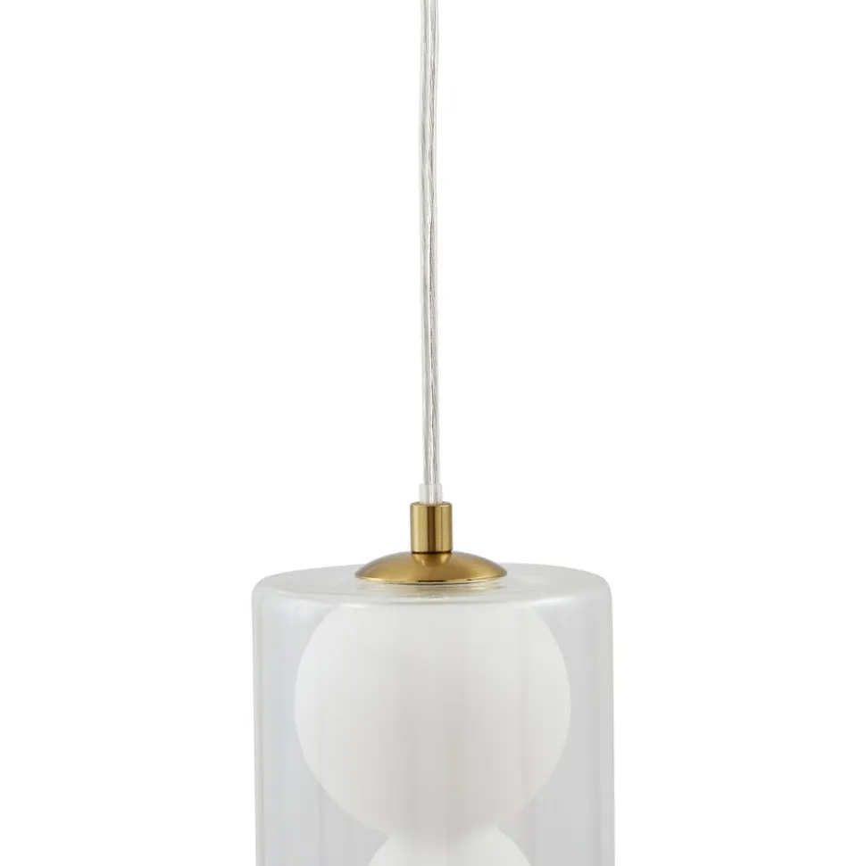 Lindby hængelampe Kupla, opal/klar, glas, 1 lyskilde, G9