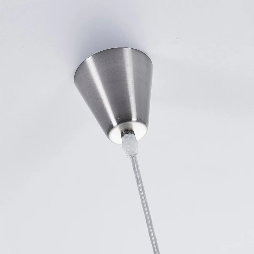 Lindby hængelampe Marike, Ø 40 cm, hvid, glas, kugle, E27