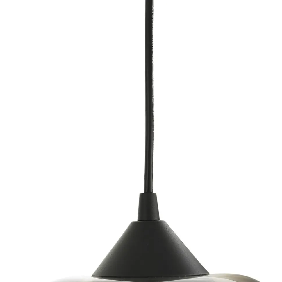 Lindby Hængelampe Marla, Rondell, Glas, røggrå, 50 cm