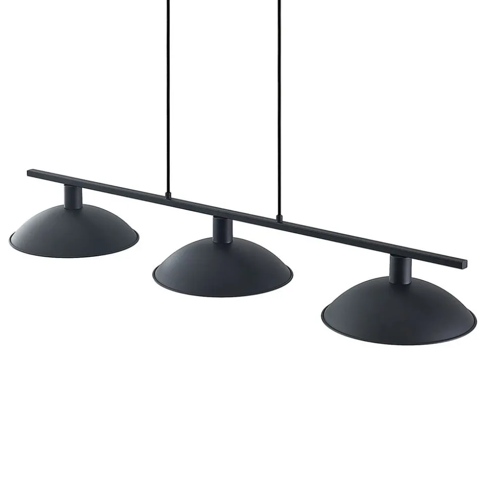 Lindby hængelampe Narisara, 118 cm, E14, 3 lyskilder, sort-guld