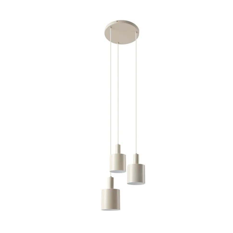 Lindby hængelampe Ovelia, beige, 3 lyskilder, metal, E27