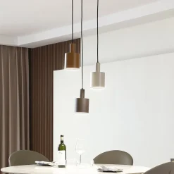 Lindby hængelampe Ovelia, brun/kaffe/beige, 3 lyskilder, E27