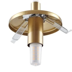 Lindby hængelampe Piatra, rav/messing, glas, Ø 16 cm, G9
