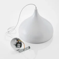Lindby hængelampe Ritana, hvid, metal, Ø 31 cm, E27