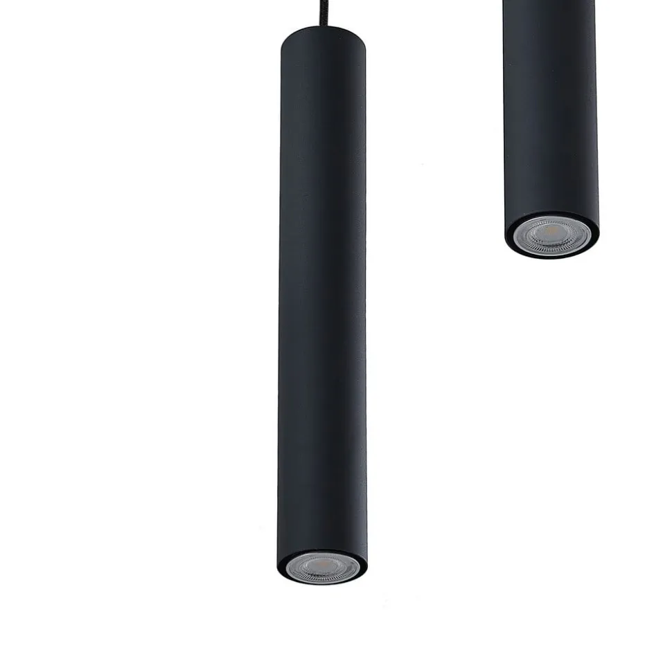 Lindby hængelampe Sanad, Ø 40 cm, 5 lyskilder, sort, GU10