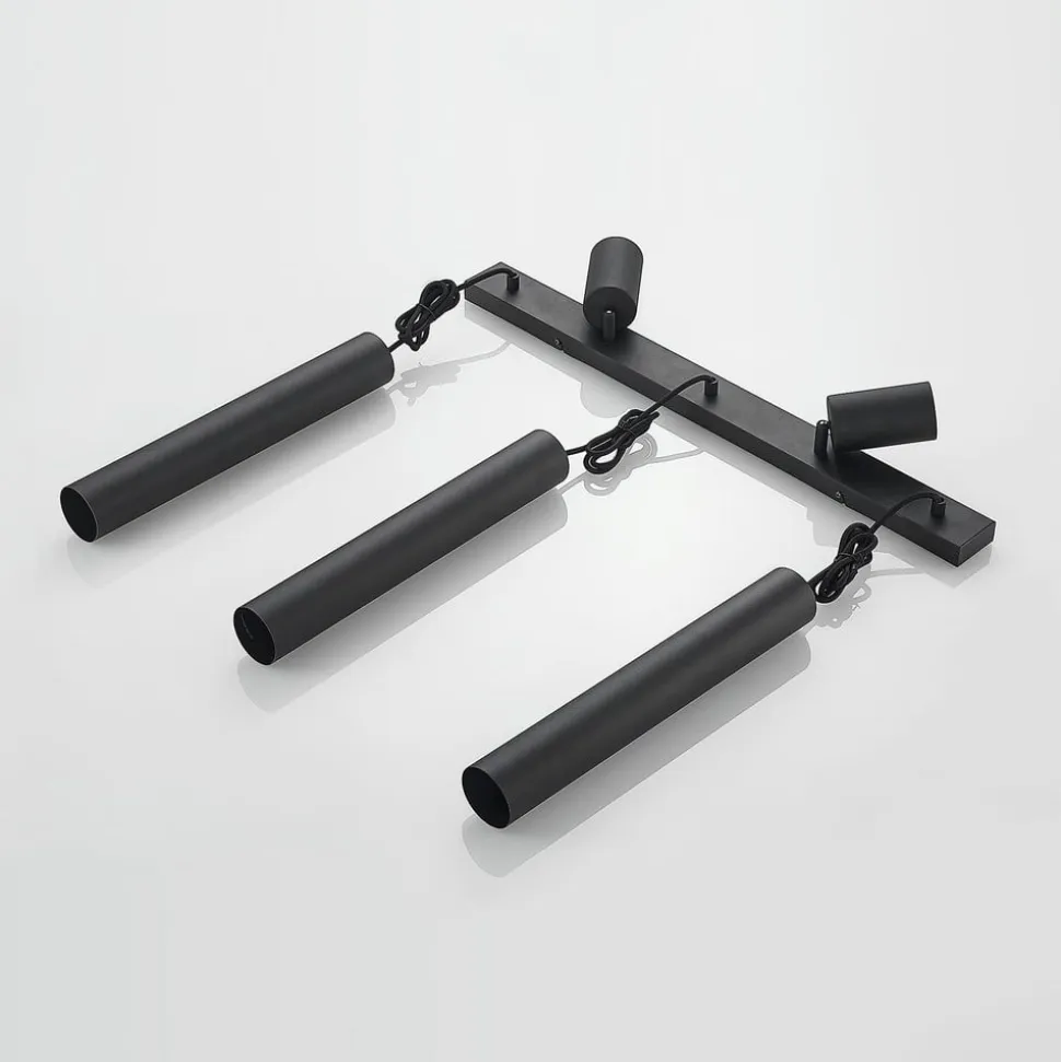 Lindby hængelampe Sanad, 70 cm, 5 lyskilder, sort, GU10
