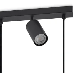 Lindby hængelampe Sanad, 116 cm, 9 lyskilder, sort, GU10