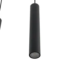 Lindby hængelampe Sanad, 100 cm, 7 lyskilder, sort, GU10