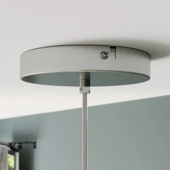 Lindby hængelampe Sonika, Ø 40 cm, nikkelfarvet, glas, E27