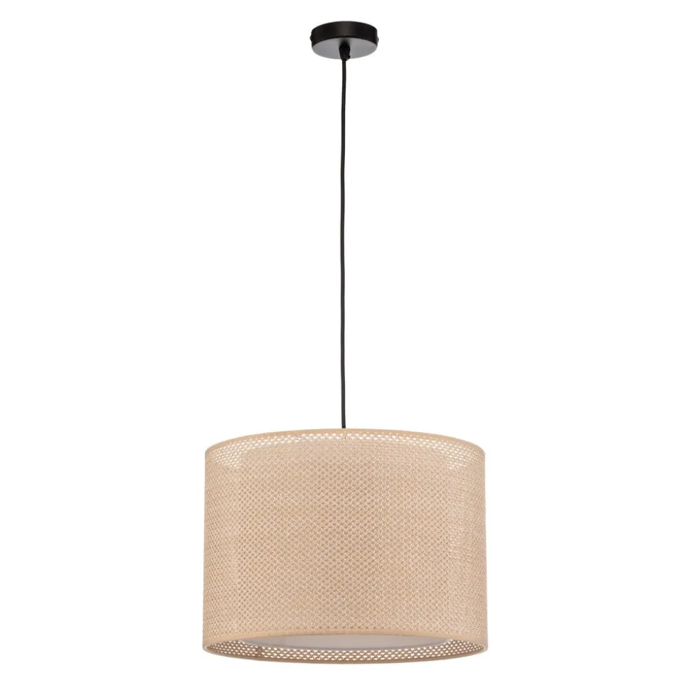 Lindby hængelampe Soula, Ø 40 cm, beige, plast, E27
