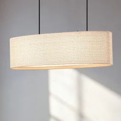 Lindby hængelampe Soula, 78 cm, beige, plast, E27
