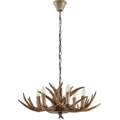 Lindby hængelampe Tejask, Ø 70 cm, 6 lyskilder, gevir, E14