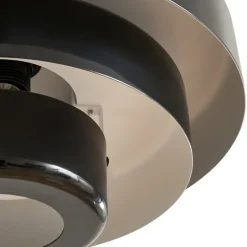 Lindby hængelampe Tivra, sort, Ø 35 cm, metal, E27