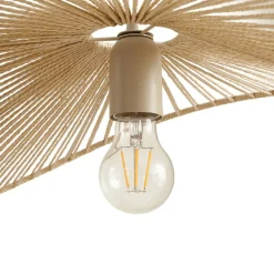 Lindby hængelampe Valdorin, beige, papir, længde 75 cm