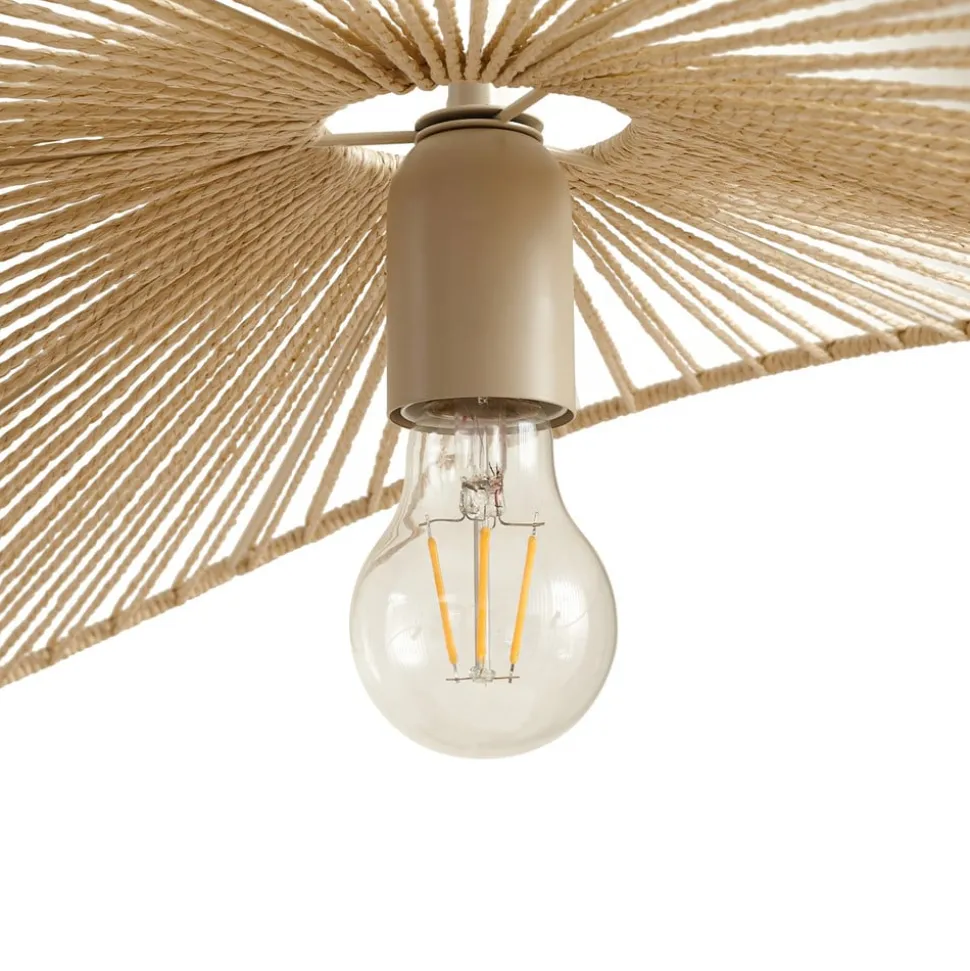 Lindby hængelampe Valdorin, beige, papir, længde 75 cm
