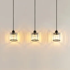 Lindby hængelampe Vella, transparent, glas, 83 cm, 3 lyskilder.