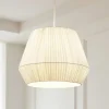 Lindby hængelampe Vitore, Ø 40 cm, tekstil, hvid